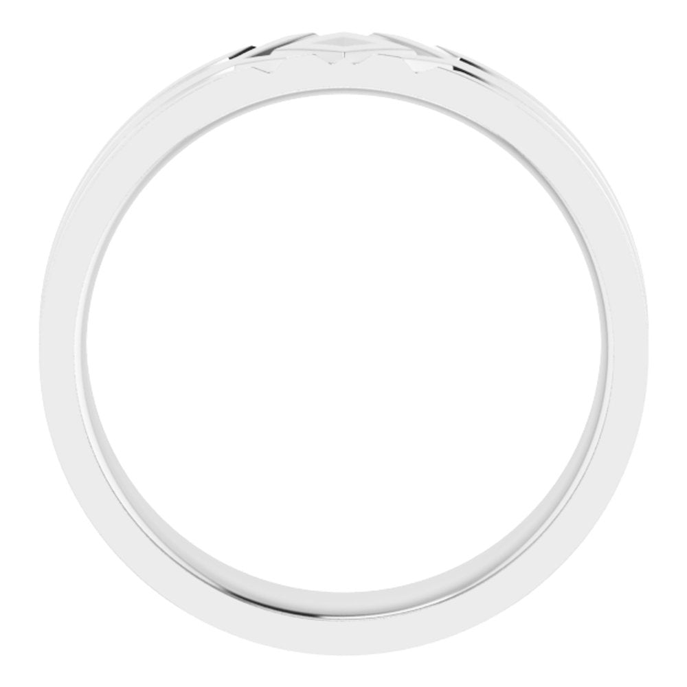 Sterling Silver 6 mm Grooved Comfort-Fit Flat Band Size 10.5
