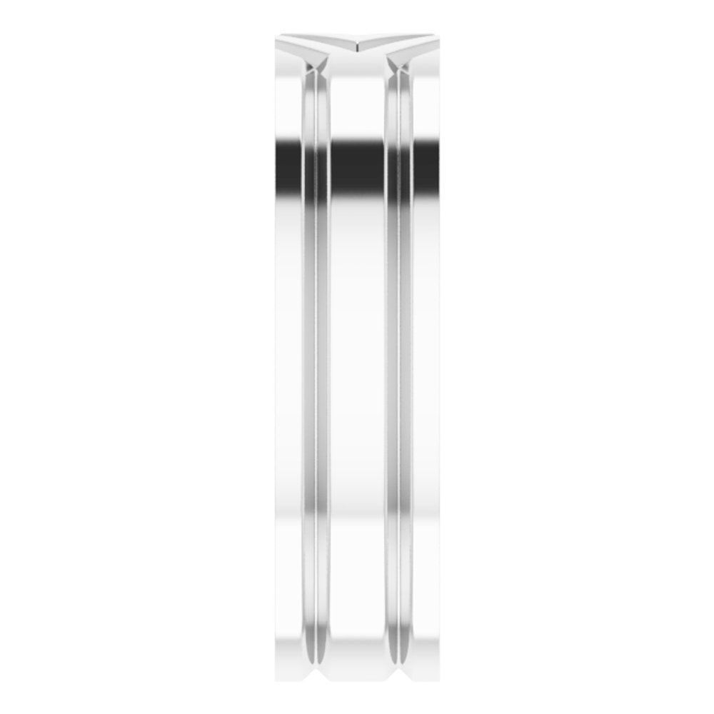 Sterling Silver 6 mm Grooved Comfort-Fit Flat Band Size 10.5