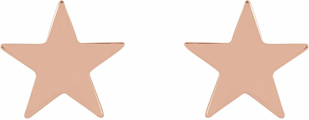14K Rose 6.2 mm Star Friction Post & Back Earrings