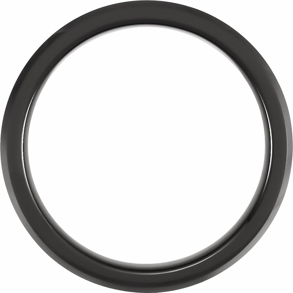 Black Ceramic 6 mm Beveled-Edge Comfort-Fit Band Size 7