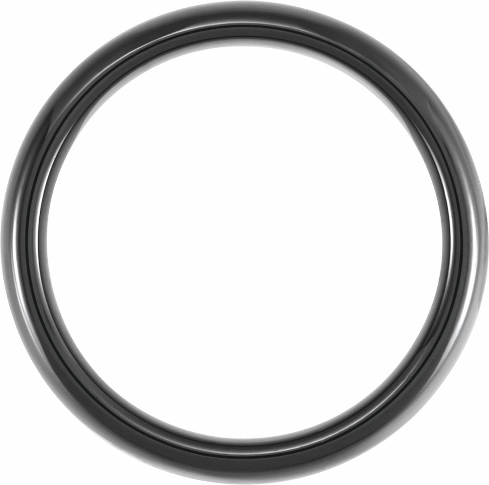 Black Ceramic 6 mm Comfort-Fit Half Round Band Size 7