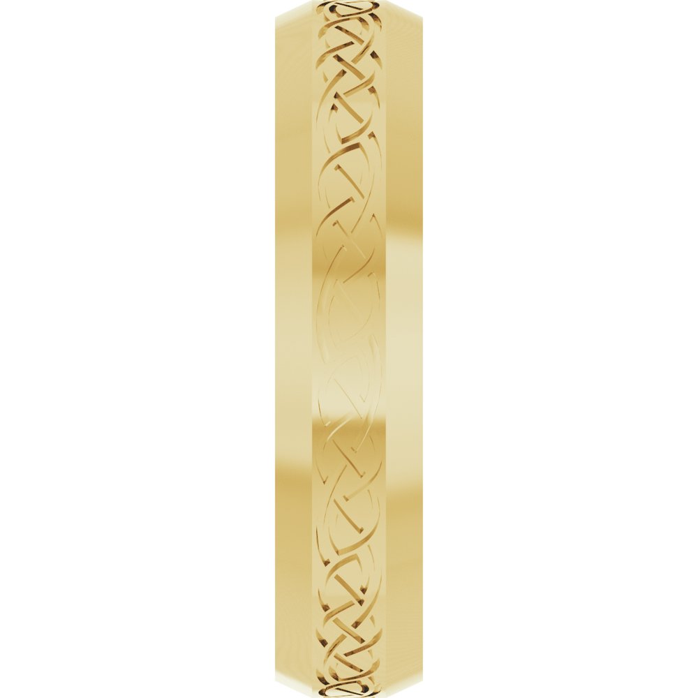 10K Yellow Gold 5 mm Beveled-Edge Celtic-Inspired Comfort-Fit Flat Band Size 10