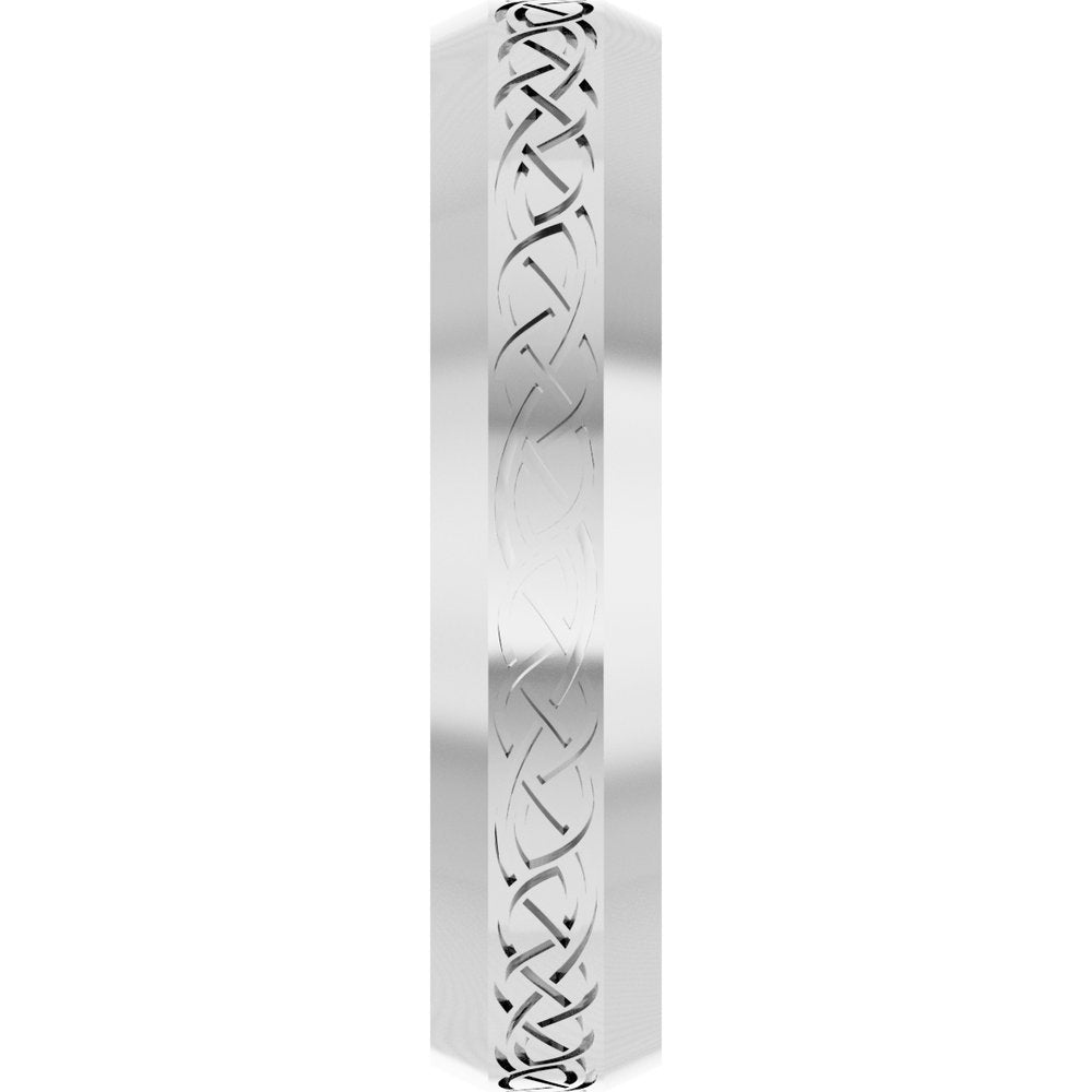 Sterling Silver 5 mm Beveled-Edge Celtic-Inspired Comfort-Fit Flat Band Size 10