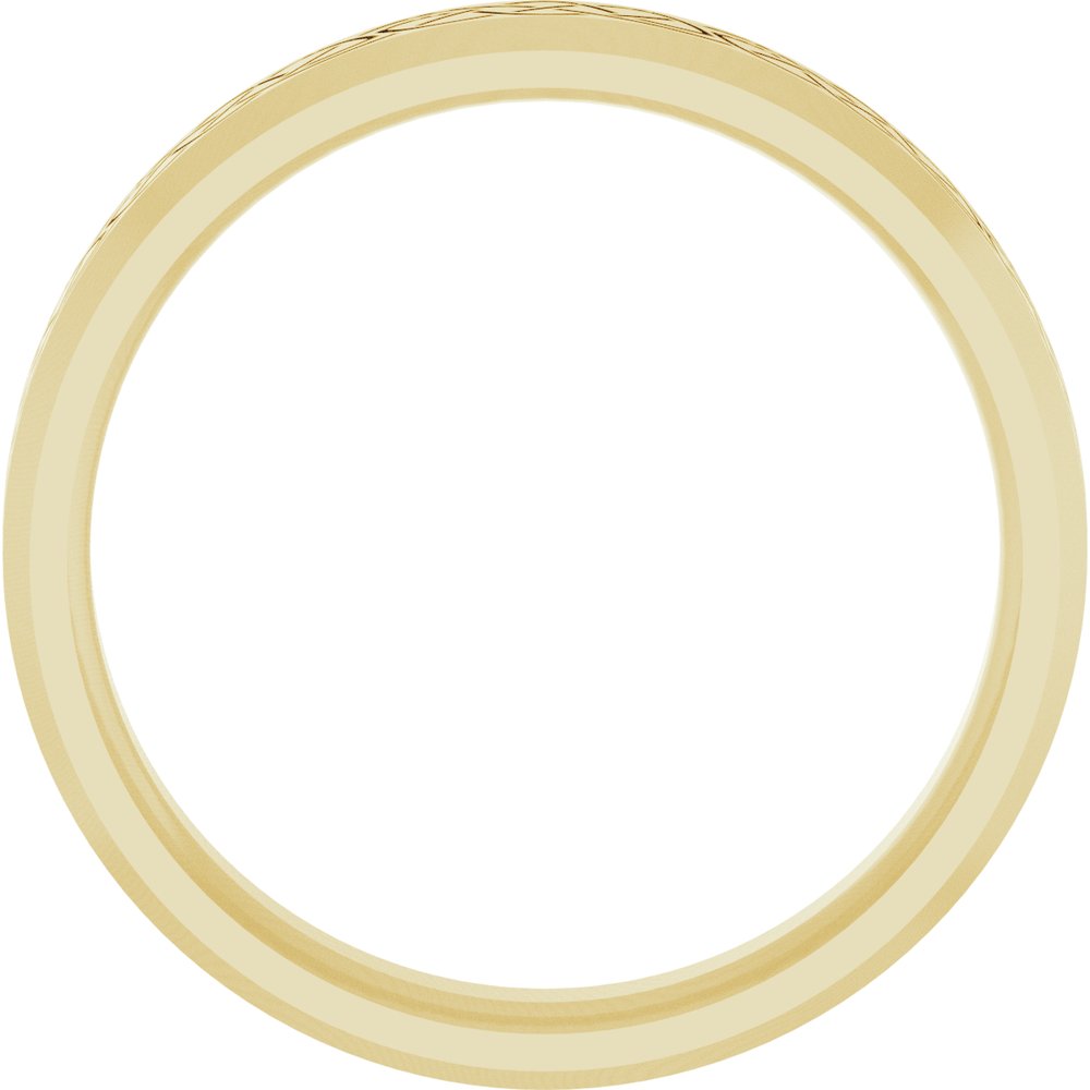 10K Yellow Gold 5 mm Beveled-Edge Celtic-Inspired Comfort-Fit Flat Band Size 10