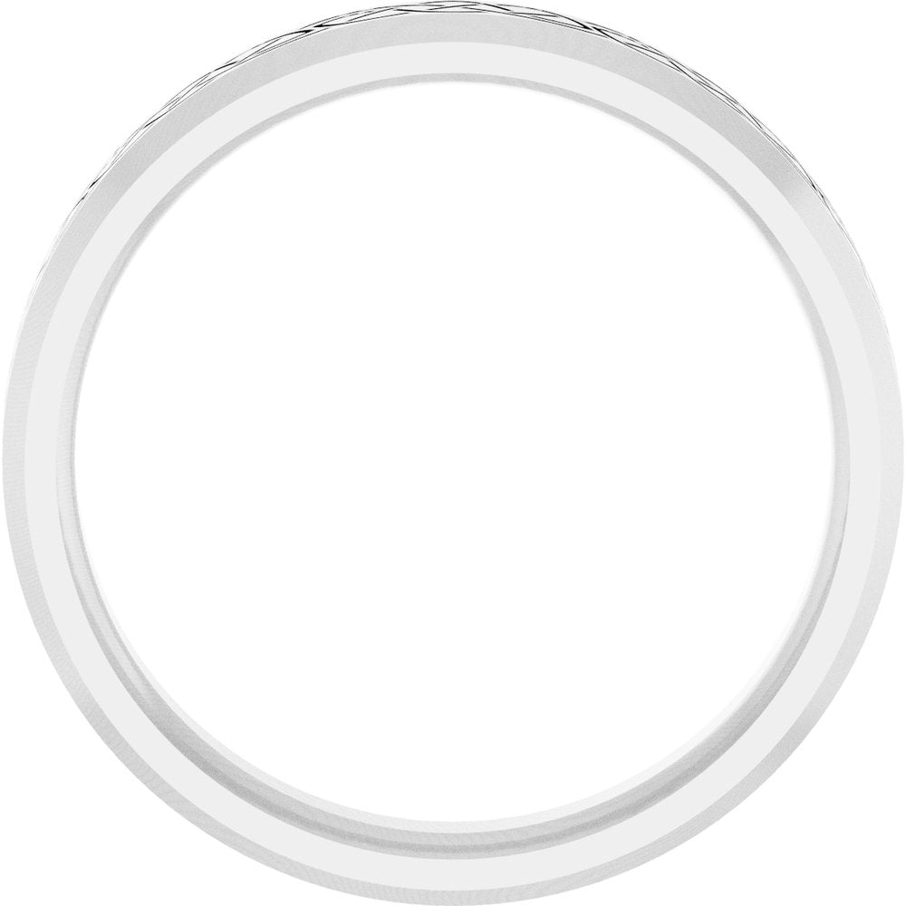 Sterling Silver 5 mm Beveled-Edge Celtic-Inspired Comfort-Fit Flat Band Size 10