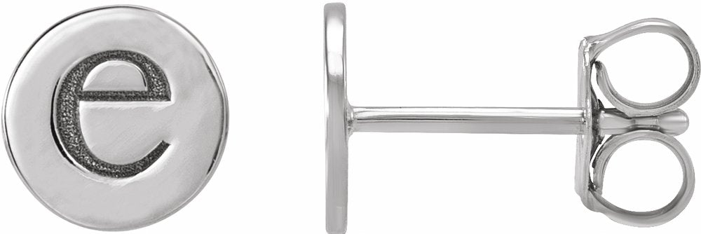 18K White 6.3 mm Engravable Disc Earrings