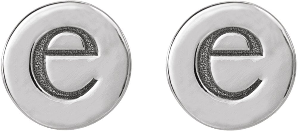 18K White Gold 6.3 mm Engravable Disc Earrings