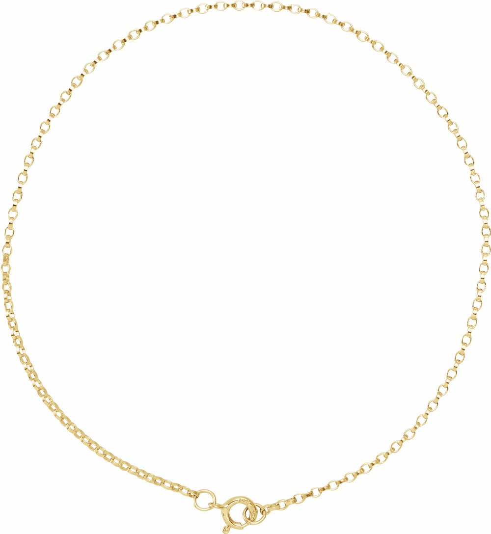 14K Yellow Gold 1.1 mm Rolo 7" Chain