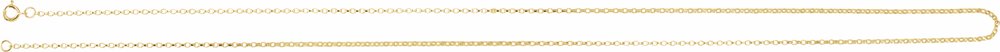 14K Yellow 1.1 mm Rolo 16" Chain