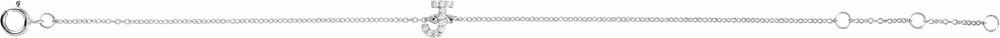 14K White Gold .05 CTW Natural Diamond Initial J 6-7" Bracelet