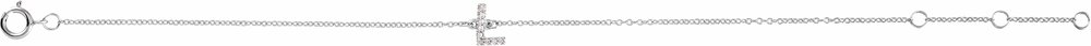 14K White Gold .04 CTW Natural Diamond Initial L 6-7" Bracelet
