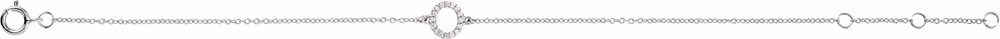 14K White Gold .06 CTW Natural Diamond Initial O 6-7" Bracelet