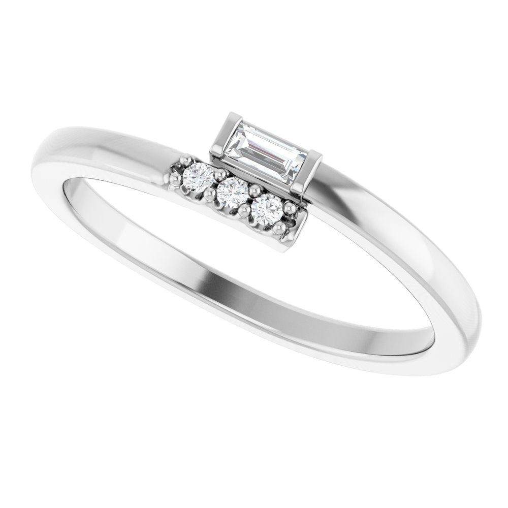 Sterling Silver .07 CTW Natural Diamond Stackable Ring