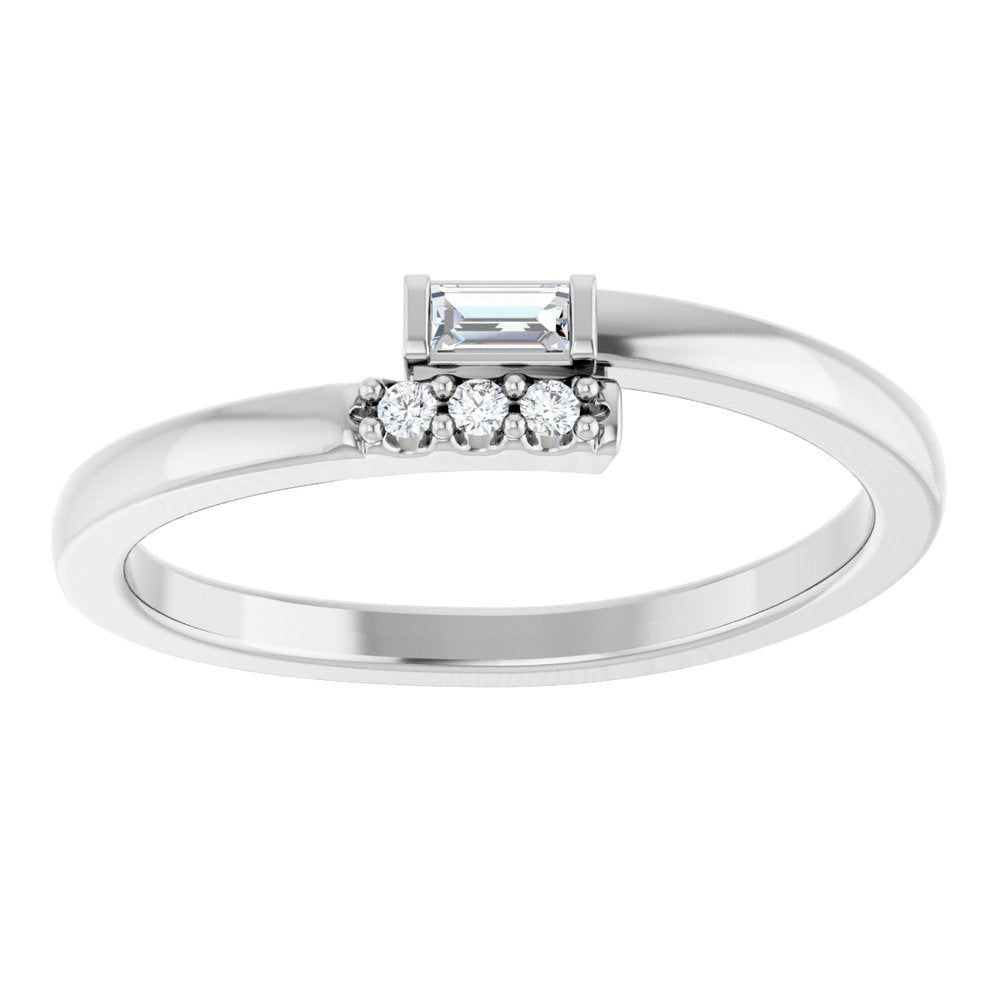 Sterling Silver .07 CTW Natural Diamond Stackable Ring