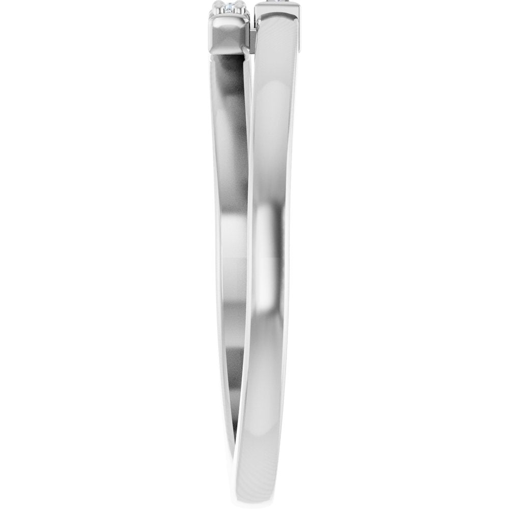 Sterling Silver .07 CTW Natural Diamond Stackable Ring