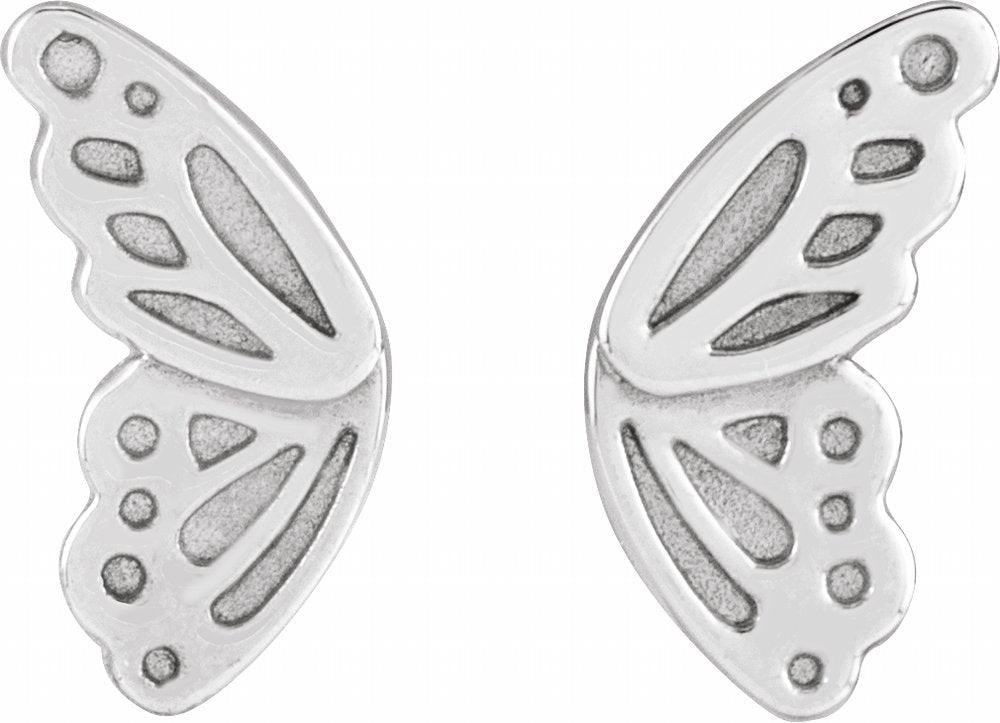 Sterling Silver Butterfly Wing Earrings