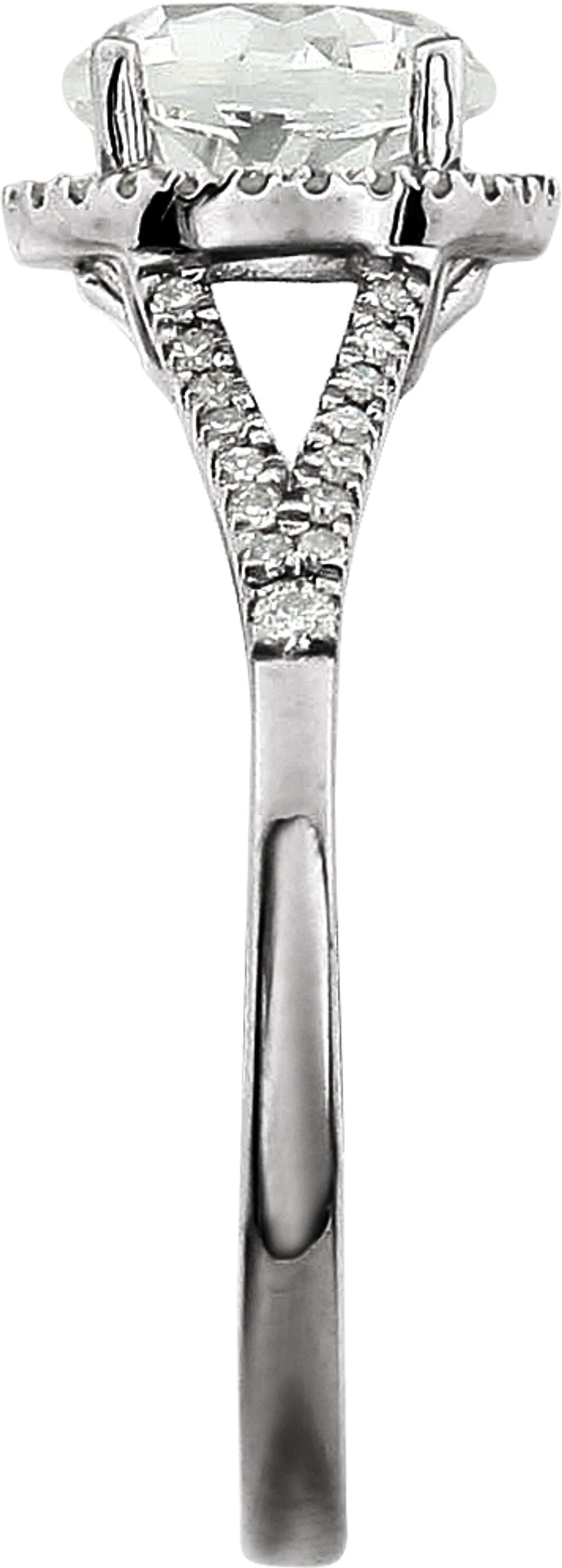 14K White Gold Lab-Grown White Sapphire & 1/6 CTW Natural Diamond Ring