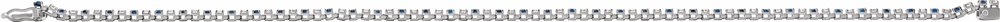 14K White Gold Natural Blue Sapphire & 5/8 CTW Natural Diamond Line 7 1/4" Bracelet