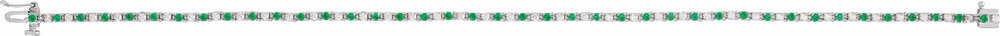 14K White Natural Emerald & 5/8 CTW Natural Diamond Line 7 1/4" Bracelet