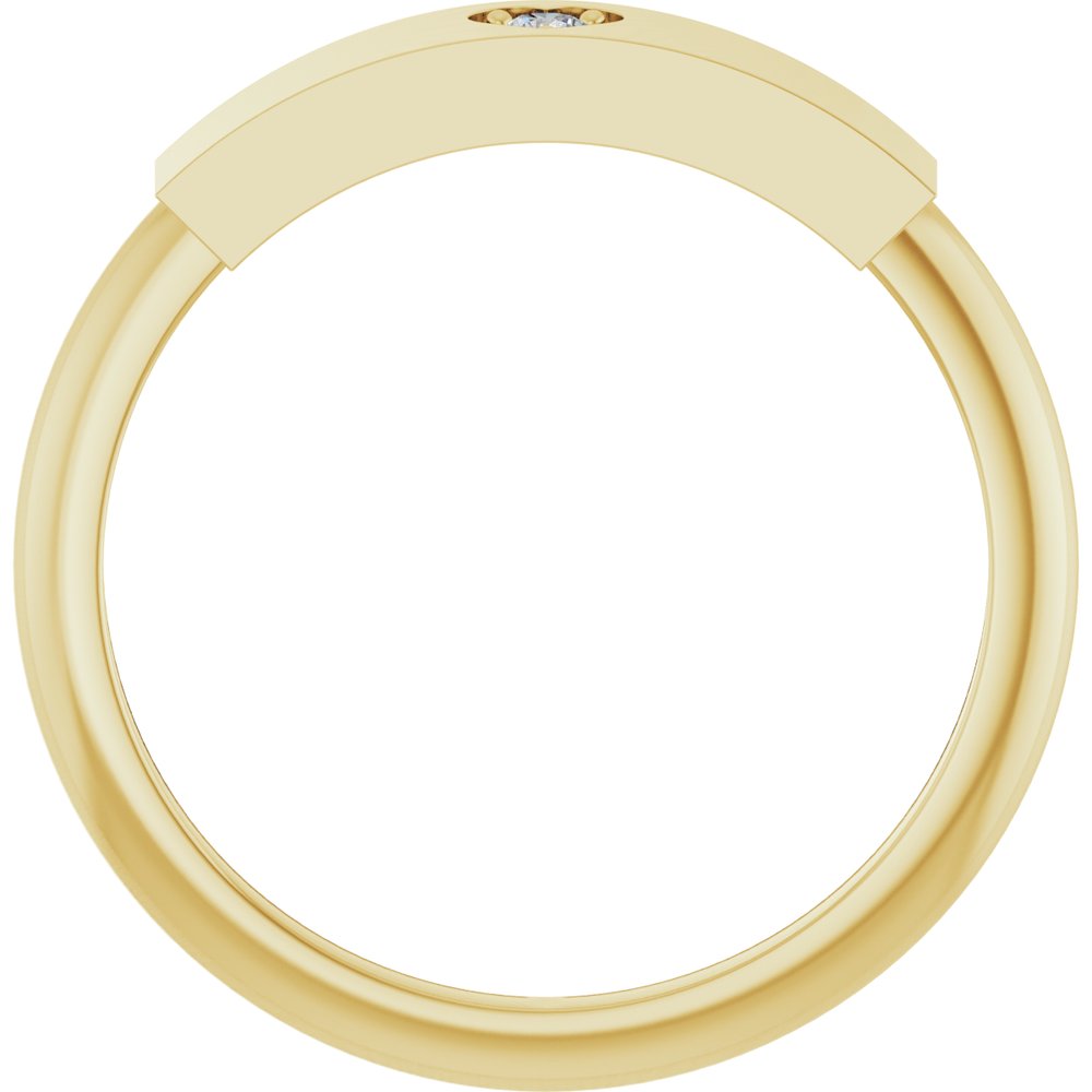 14K Yellow Gold .03 CT Natural Diamond Engravable Heart Ring