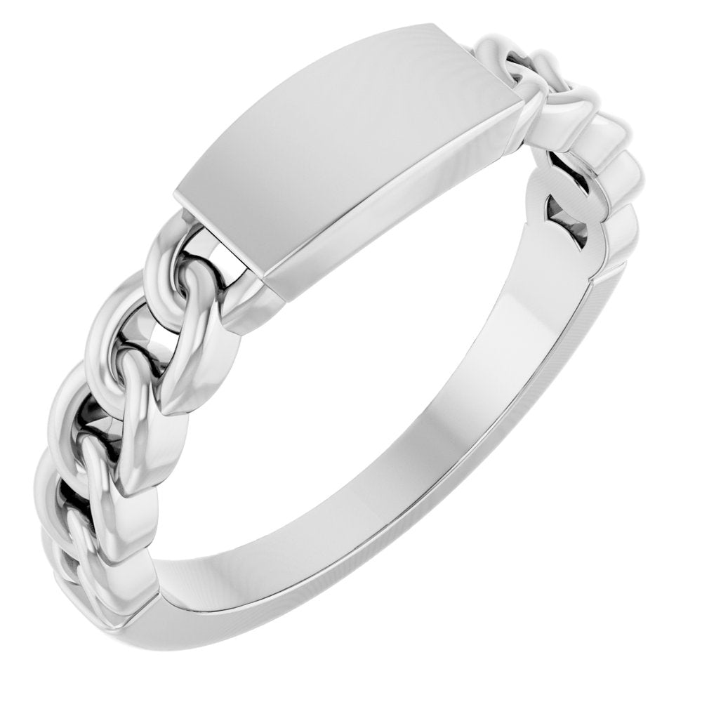 Sterling Silver Engravable Chain Link Ring