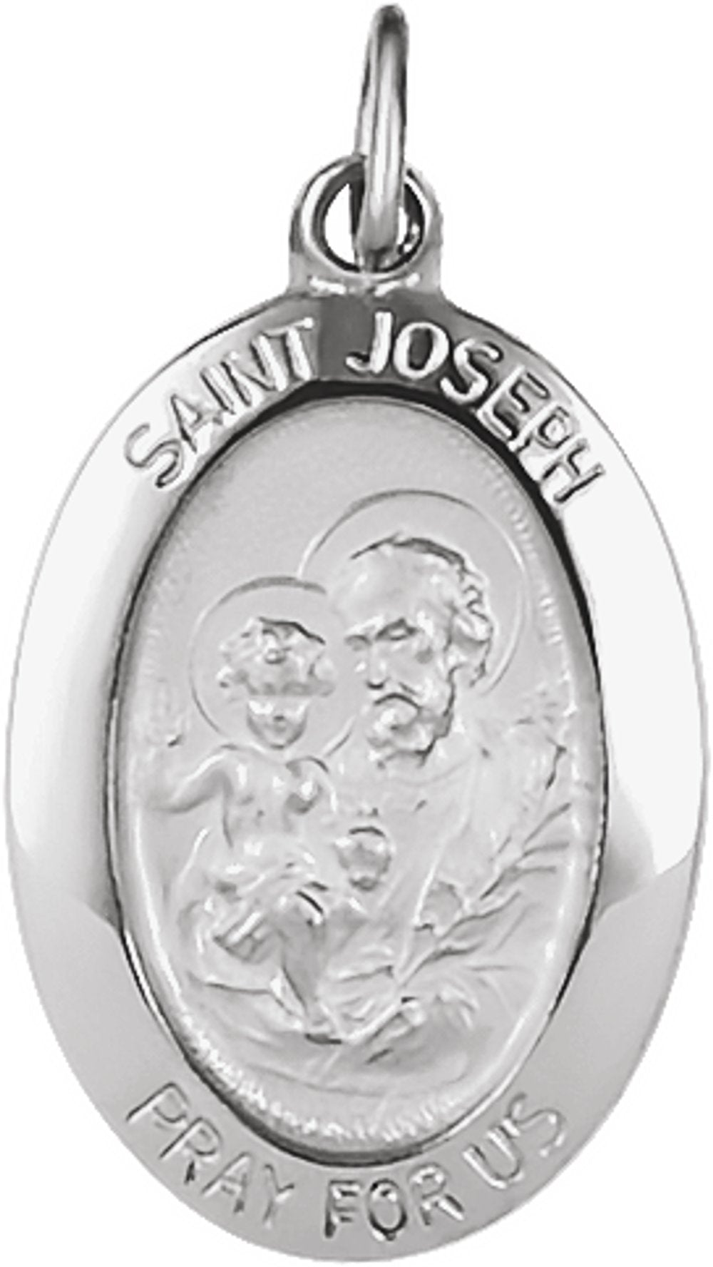 Sterling Silver 19x13.5 mm St. Joseph Medal