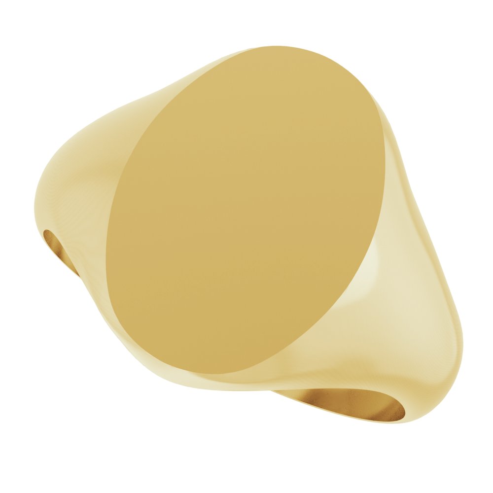 14K Yellow Gold Oval Signet Ring