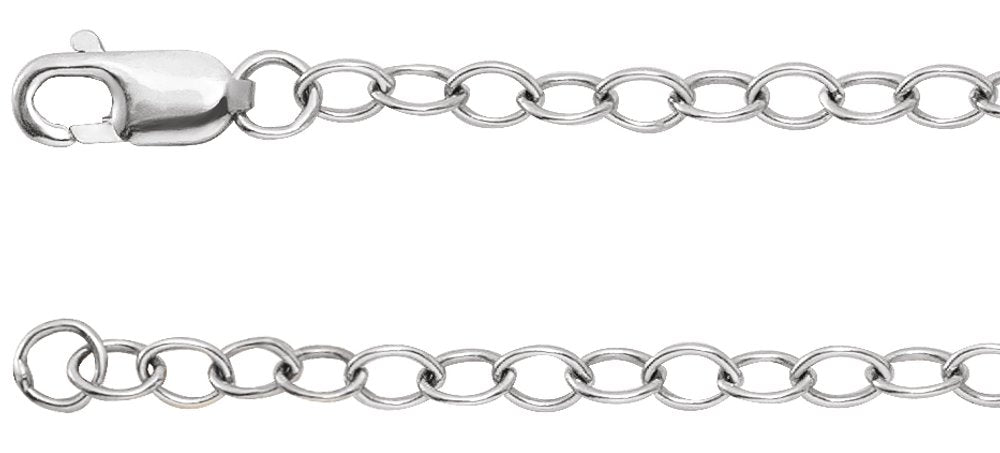 Sterling Silver 2.5 mm Cable 7" Chain
