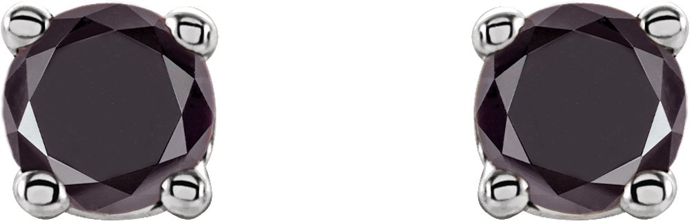 14K White 1/8 CTW Natural Black Diamond Stud Earrings
