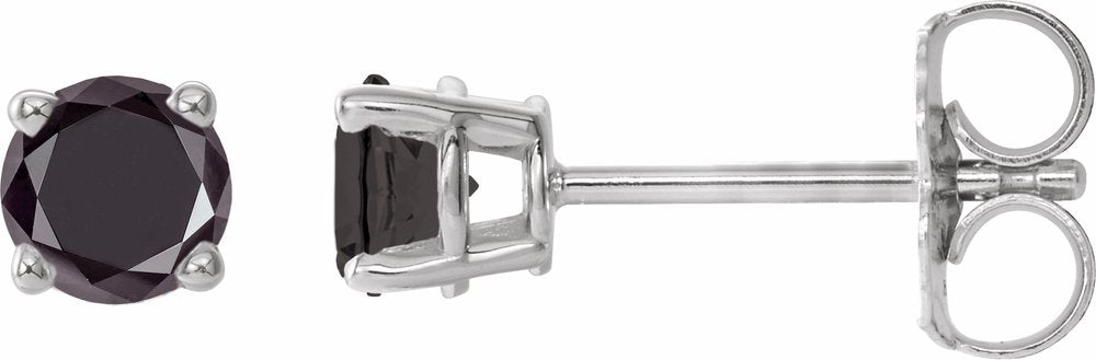 14K White Gold 1/2 CTW Natural Black Diamond Earrings