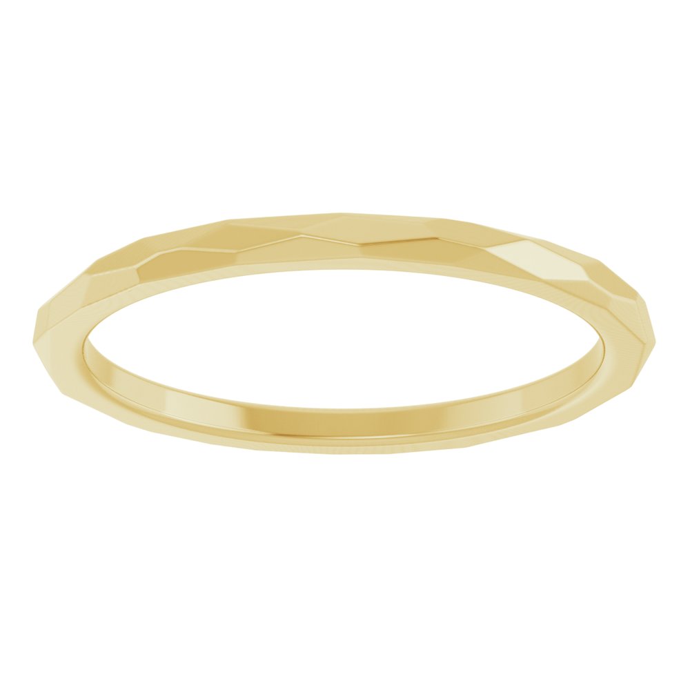 14K Yellow Gold 1.5 mm Geometric Faceted Comfort-Fit Flat Band Size 6