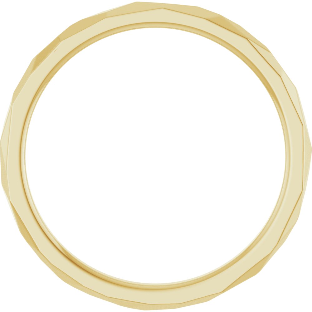 14K Yellow Gold 1.5 mm Geometric Faceted Comfort-Fit Flat Band Size 6