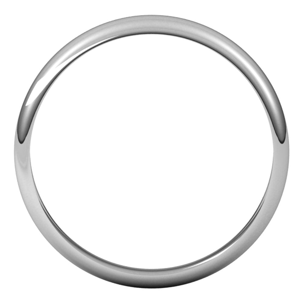 14K White Gold 3.5 mm Half Round Band Size 4.5