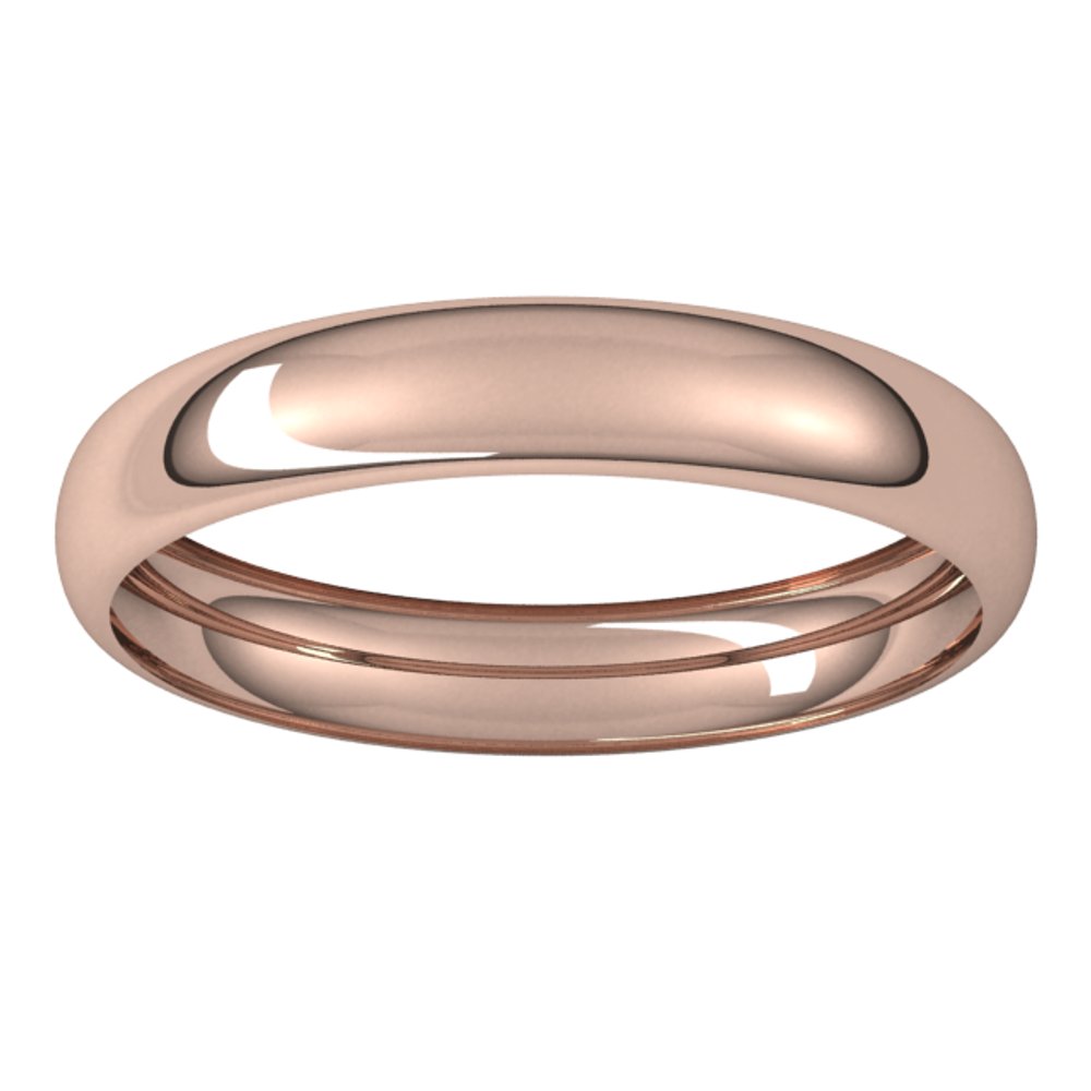 10K Rose Gold 3.5 mm Half Round Band Size 11