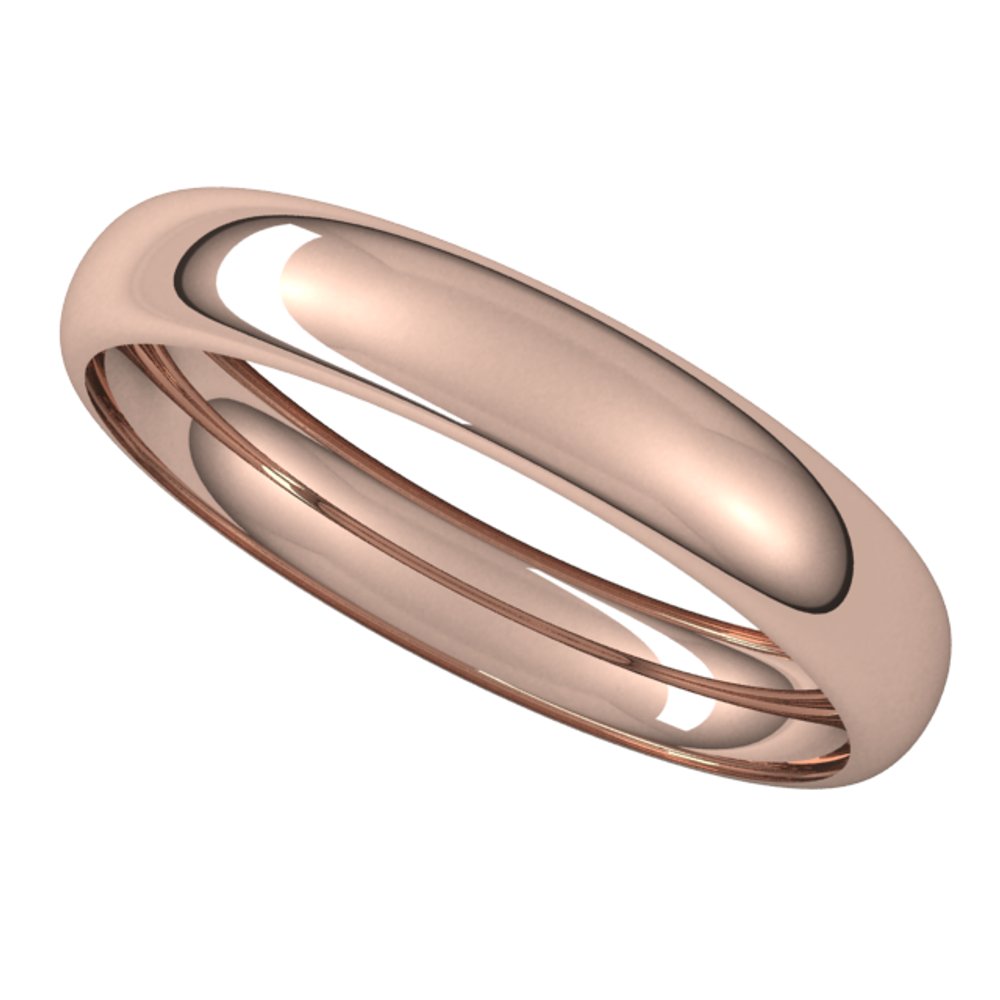 10K Rose Gold 3.5 mm Half Round Band Size 11