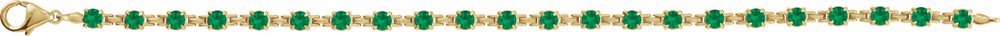 14K Yellow Gold Lab-Grown Emerald 7 1/4" Line Bracelet