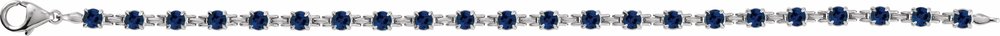 14K White Gold Lab-Grown Blue Sapphire 7 1/4" Line Bracelet