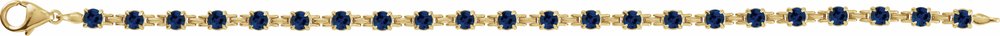 14K Yellow Gold Lab-Grown Blue Sapphire 7 1/4" Line Bracelet