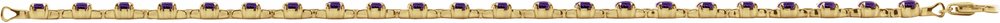 14K Yellow Gold Natural Amethyst 7 1/4" Line Bracelet