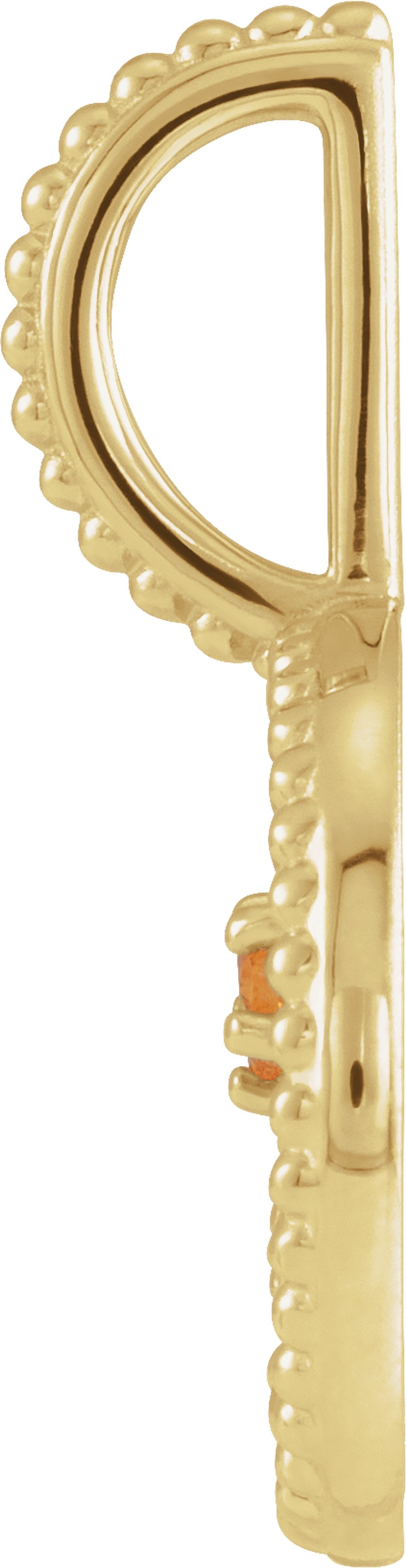 14K Yellow Gold Natural Spessartite Garnet & .0075 CTW Natural Diamond Virgo Charm/Pendant