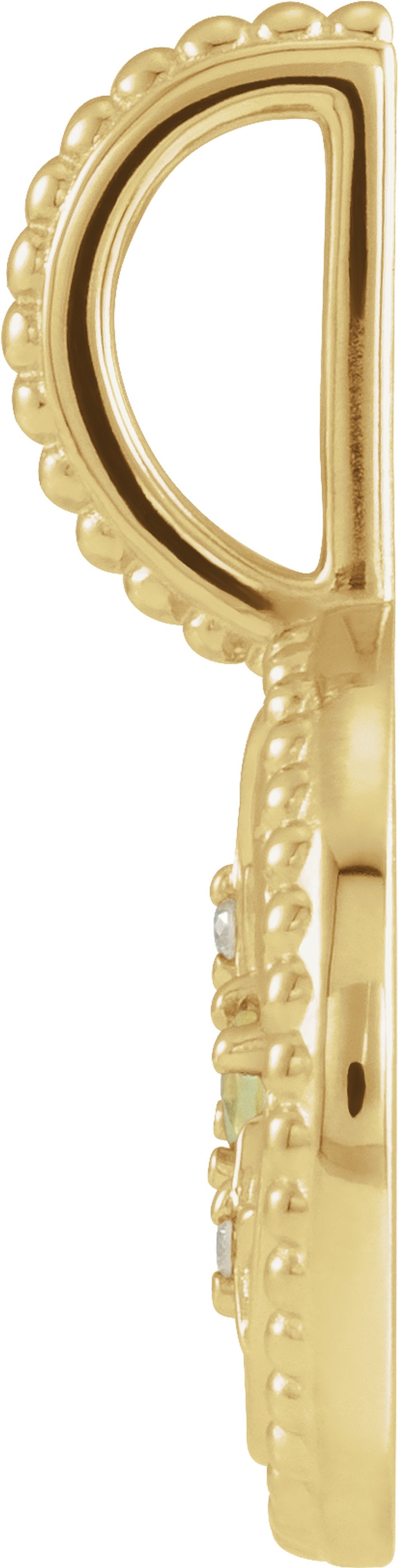14K Yellow Gold Natural Peridot & .005 CTW Natural Diamond Gemini Charm/Pendant