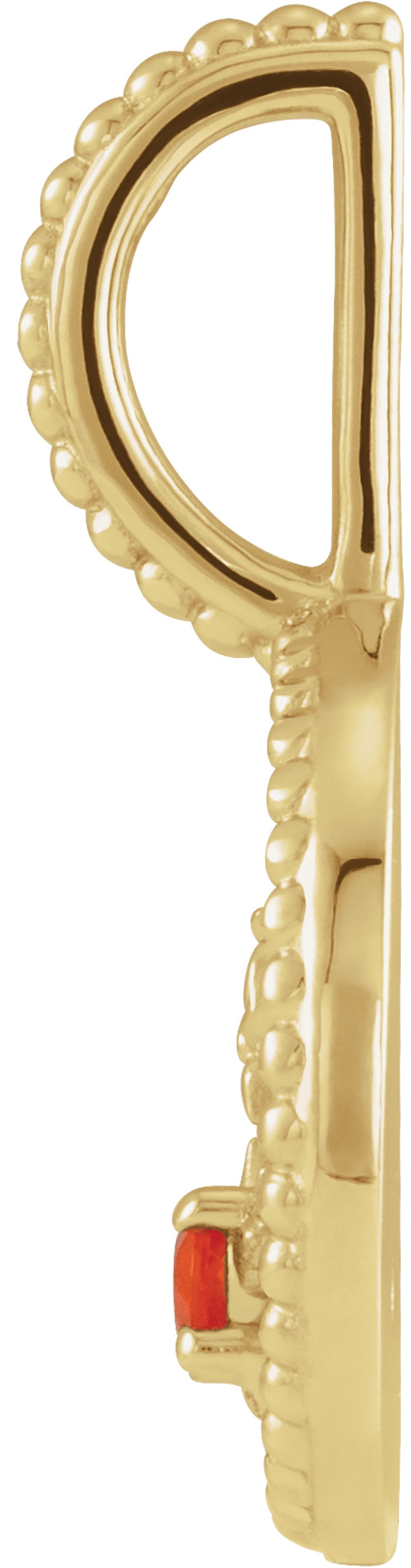 14K Yellow Gold Natural Mexican Fire Opal & .0025 CTW Natural Diamond Taurus Charm/Pendant