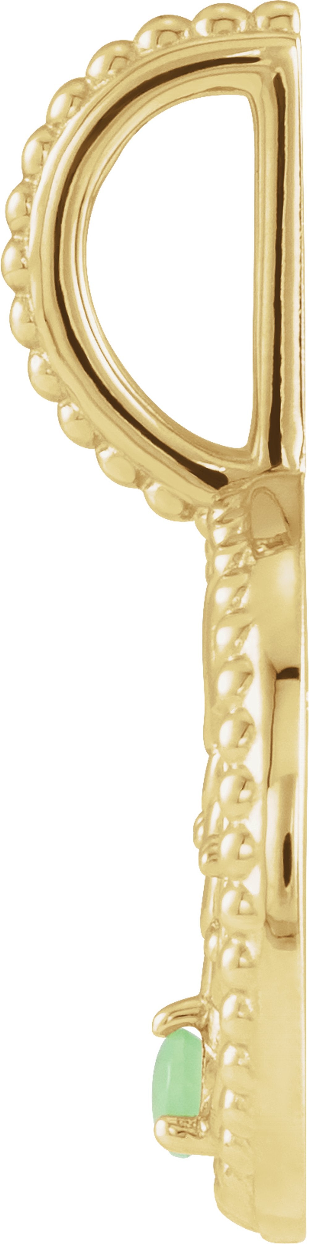 14K Yellow Gold Natural Green Chrysoprase & .005 CTW Natural Diamond Libra Charm/Pendant