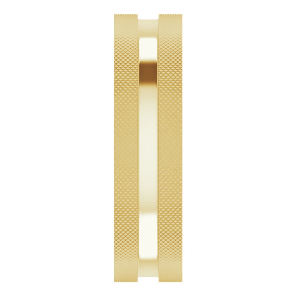 14K Yellow Gold 6 mm Knurled Edge Flat Band Size 6.5