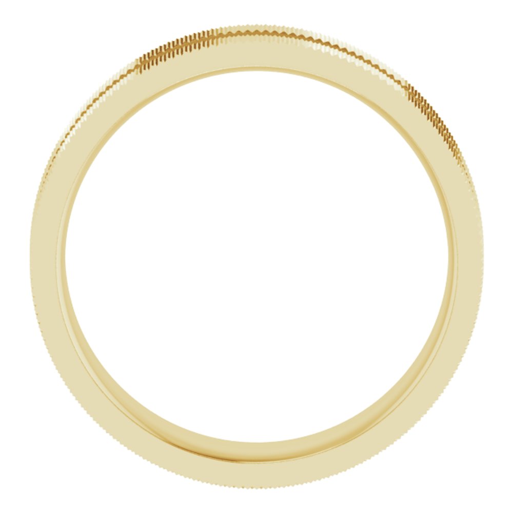 14K Yellow Gold 6 mm Knurled Edge Flat Band Size 6.5