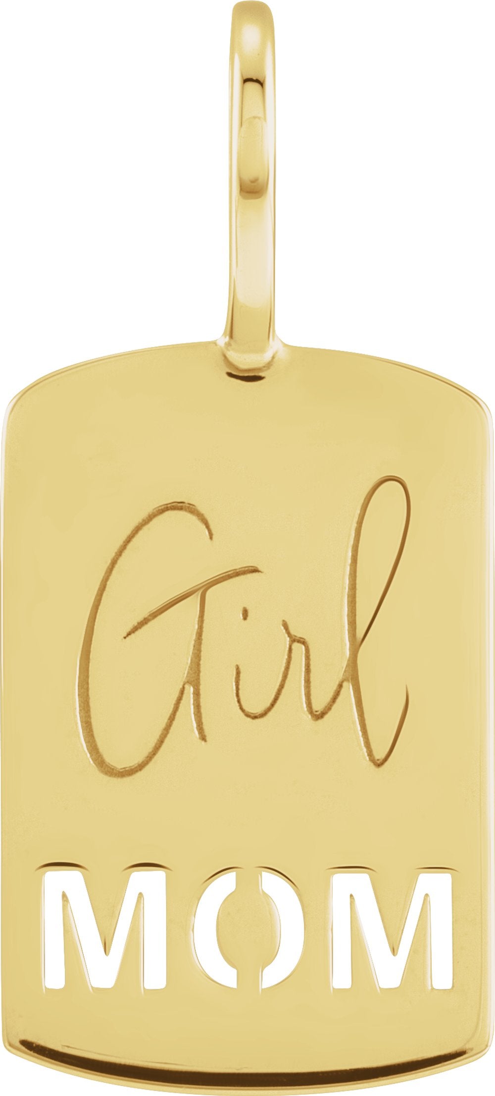 14K Yellow Girl Mom Charm/Pendant