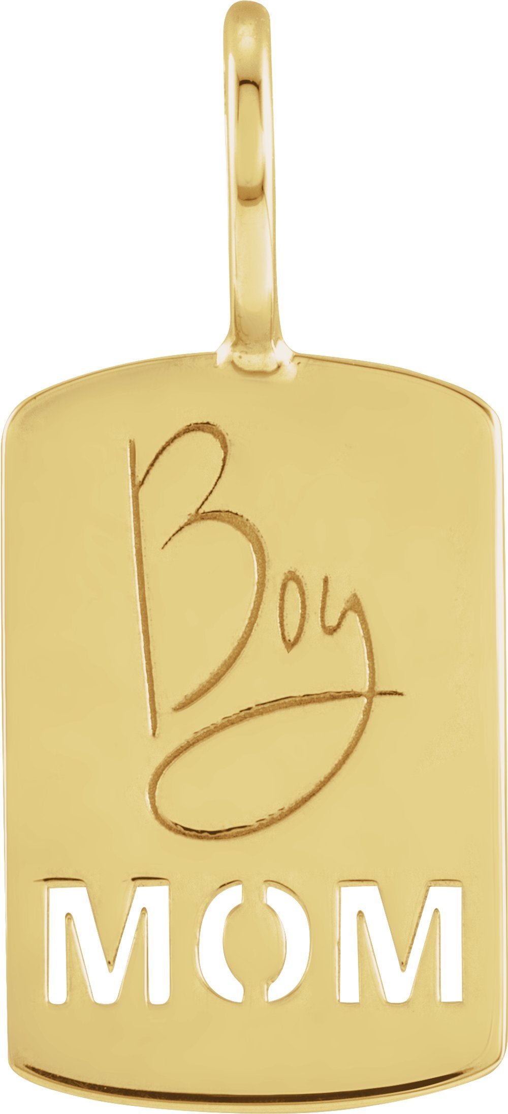 14K Yellow Boy Mom Charm/Pendant