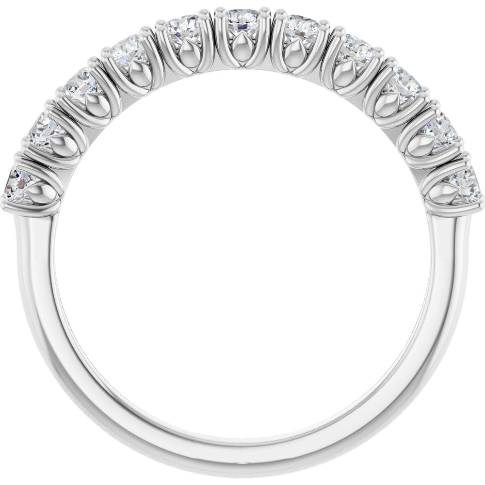 14K White Gold 5/8 CTW Natural Diamond Anniversary Band