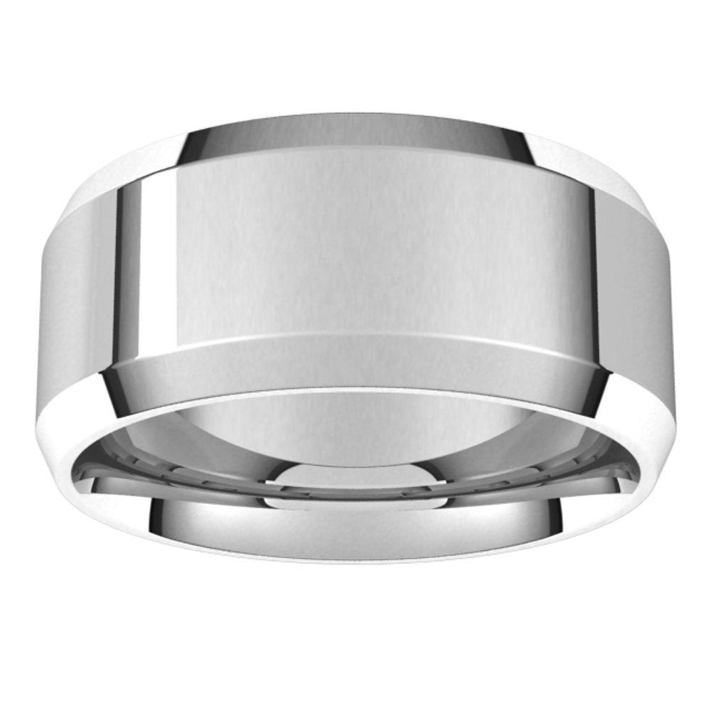 Platinum 9 mm Beveled-Edge Comfort-Fit Flat Band Size 9