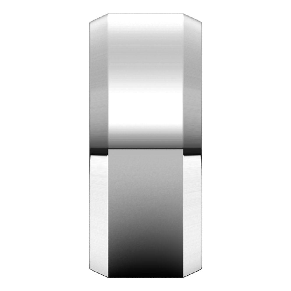 Platinum 9 mm Beveled-Edge Comfort-Fit Flat Band Size 9